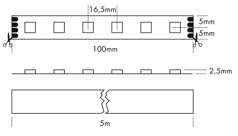 LED Streifen HD RGB 24VDC 72W Rolle 5m
