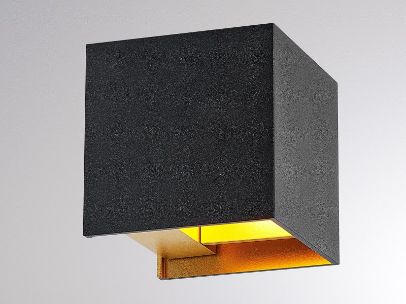 Wandleuchte NEXT direkt/indirekt schwarz/gold 7,5W 230VAC 3000K IP54