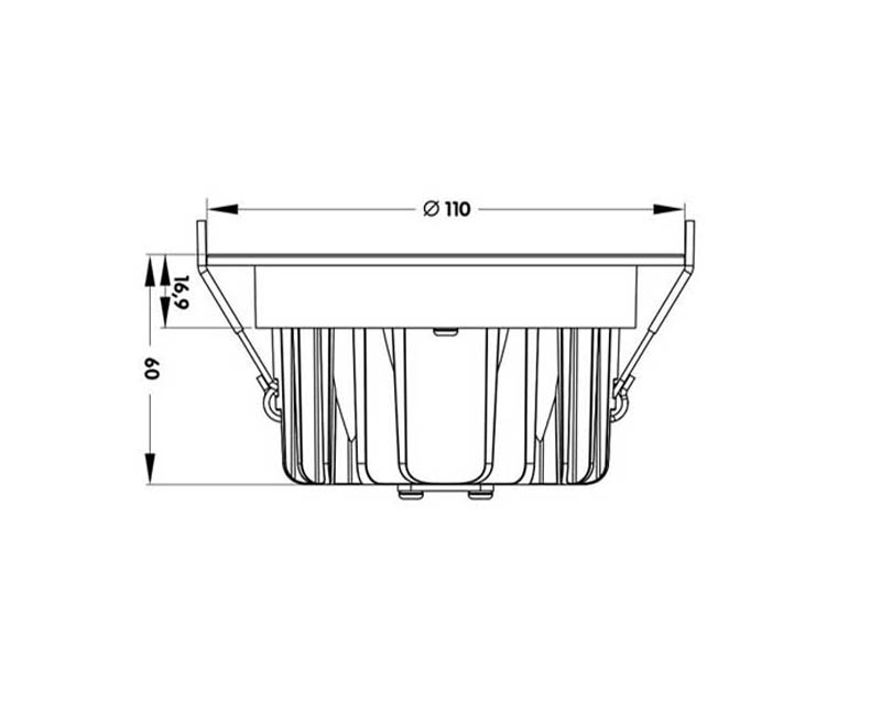 Einbauleuchte IP54 CREATOS weiss 16W 230VAC 3000K 60 GRAD DIM