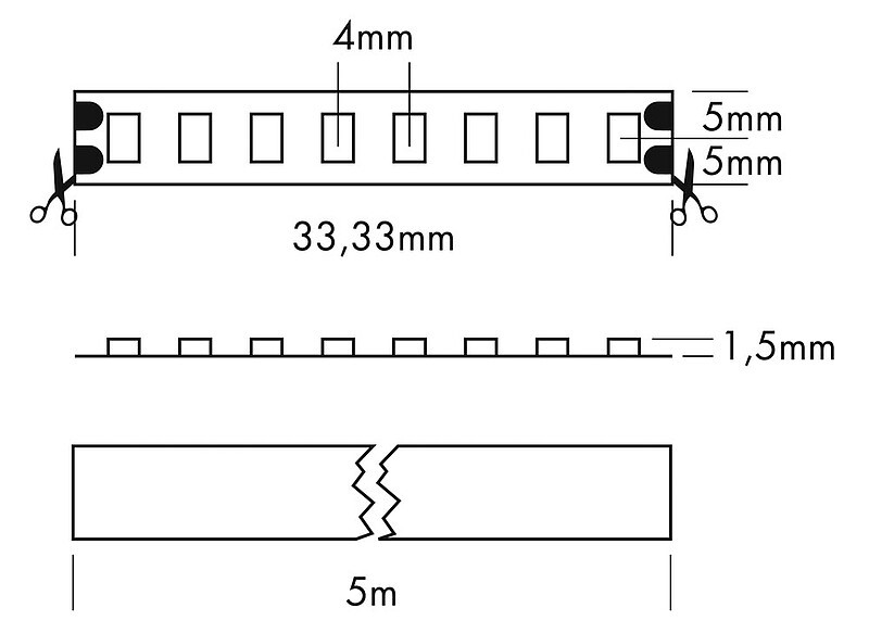LED Streifen 1200 24VDC 96W 6000K Rolle 5m