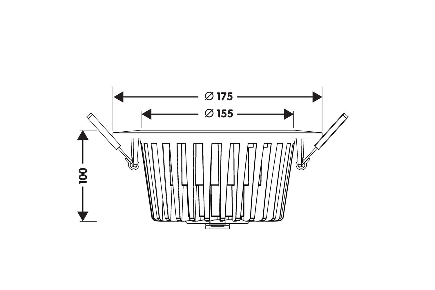 Einbau Downlight IP44 MACROS PRO weiss 30W 230VAC 3000K 60 GRAD