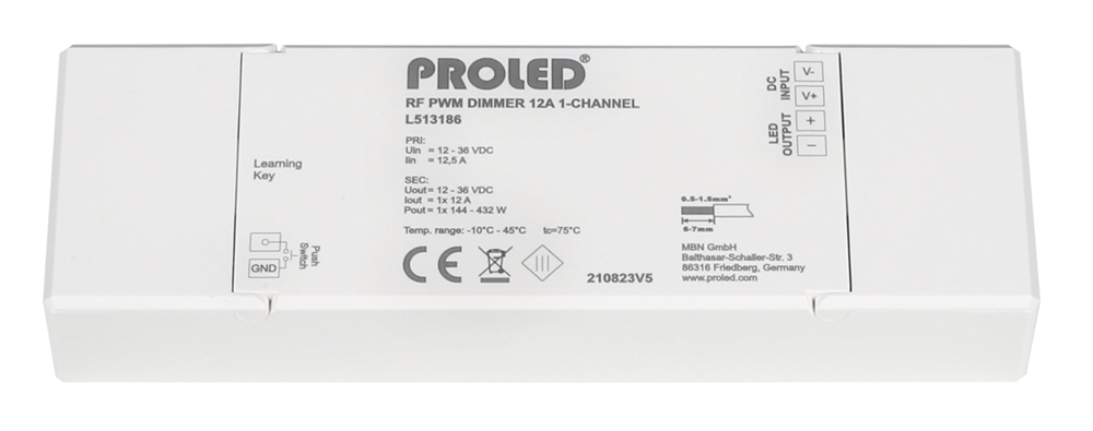 Funk (RF) PWM Dimmer 1-Kanal 12A