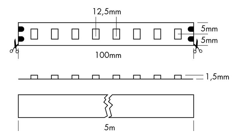 LED Streifen 400 HE+ 24VDC 72W 6000K Rolle 5m